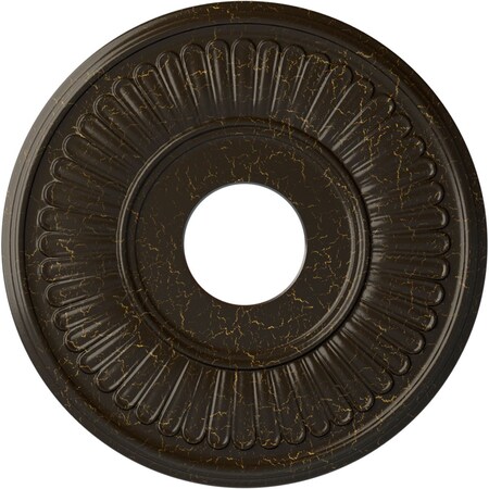 Ekena Millwork Berkshire Ceiling Medallion (Canopies up to 7"), 15 3/4"OD x 3 7/8"ID x 3/4"P, Stone Hearth Crackle CM15BESHC